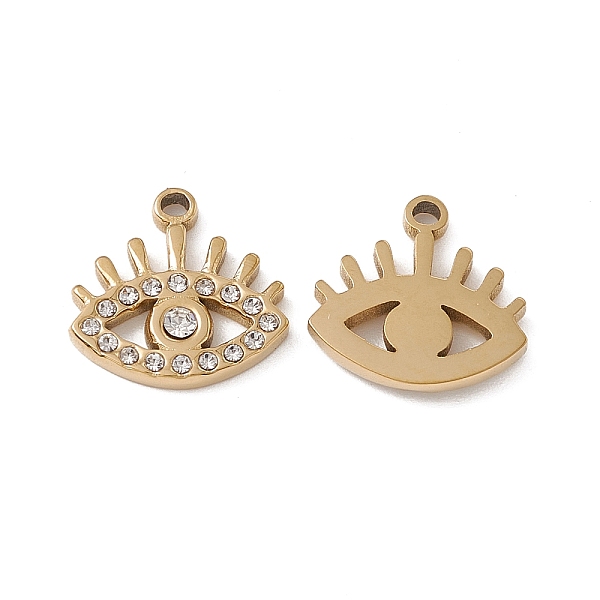 PandaHall Vacuum Plating 201 Stainless Steel Charms, Crystal Rhinestone Eye, Real 18K Gold Plated, 13.5x13.5x2mm, Hole: 1.4mm Stainless..., Clear
PandaHall Vacuum Plating 201 Stainless Steel Charms, Crystal Rhinestone Eye, Real 18K Gold Plated, 13.5x13.5x2mm, Hole: 1.4mm Stainless..., Clear