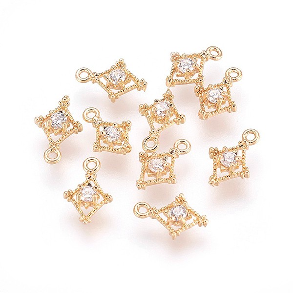 PandaHall Brass Cubic Zirconia Pendants, Nickel Free, Real 18K Gold Plated, Rhombus, 10x6x3mm, Hole: 1mm Brass+Cubic Zirconia Rhombus
PandaHall Brass Cubic Zirconia Pendants, Nickel Free, Real 18K Gold Plated, Rhombus, 10x6x3mm, Hole: 1mm Brass+Cubic Zirconia Rhombus