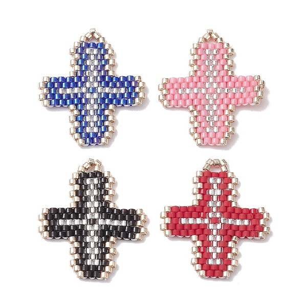 PandaHall MIYUKI Delica Seed Beads, Loom Pattern, Cross Pendants, Mixed Color, 27x23.5x1.7mm, Hole: 2x3mm Glass Cross Multicolor
PandaHall MIYUKI Delica Seed Beads, Loom Pattern, Cross Pendants, Mixed Color, 27x23.5x1.7mm, Hole: 2x3mm Glass Cross Multicolor