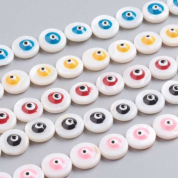 PandaHall Natural Shell Beads Strands, with Enamel, Flat Round with Evil Eye, Mixed Color, 12x4mm, Hole: 0.7mm, about 34pcs/Strand, 15.55..., Multicolor
PandaHall Natural Shell Beads Strands, with Enamel, Flat Round with Evil Eye, Mixed Color, 12x4mm, Hole: 0.7mm, about 34pcs/Strand, 15.55..., Multicolor
