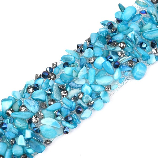PandaHall Hotfix Rhinestone, with Shell Beads and Rhinestone Trimming, Crystal Glass Sewing Trim Rhinestone Tape, Costume Accessories, Sky...
PandaHall Hotfix Rhinestone, with Shell Beads and Rhinestone Trimming, Crystal Glass Sewing Trim Rhinestone Tape, Costume Accessories, Sky...