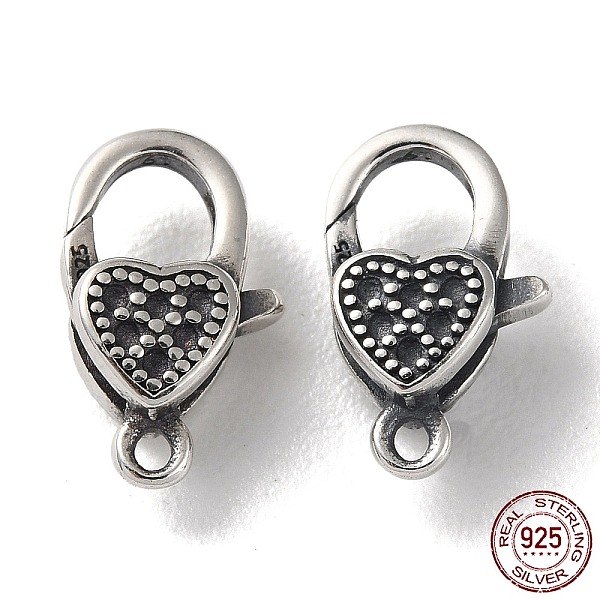 PandaHall 925 Thailand Sterling Silver Lobster Claw Clasp Rhinestone Settings, Heart, with 925 Stamp, Antique Silver, Fit for 0.9mm...
PandaHall 925 Thailand Sterling Silver Lobster Claw Clasp Rhinestone Settings, Heart, with 925 Stamp, Antique Silver, Fit for 0.9mm...