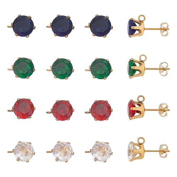PandaHall Unicraftale 8Pcs 4 Color Ion Plating(IP) 304 Stainless Steel Stud Earring Findings, with Cubic Zirconia & Vertical Loops, Flat..., Multicolor
PandaHall Unicraftale 8Pcs 4 Color Ion Plating(IP) 304 Stainless Steel Stud Earring Findings, with Cubic Zirconia & Vertical Loops, Flat..., Multicolor