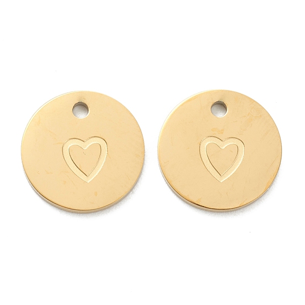 PandaHall 304 Stainless Steel Charms, Flat Round with Heart, Real 18K Gold Plated, 11.5x1mm, Hole: 1.5mm 304 Stainless Steel Flat Round
PandaHall 304 Stainless Steel Charms, Flat Round with Heart, Real 18K Gold Plated, 11.5x1mm, Hole: 1.5mm 304 Stainless Steel Flat Round