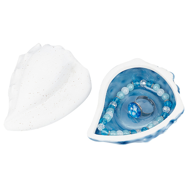 PandaHall 1 Pc Conch Jewelry Tray with Lid, Marine Blue Ocean Style Shell Ceramics Storage Jar Key Bowl, Candy Dishes Trinket Tray for...
PandaHall 1 Pc Conch Jewelry Tray with Lid, Marine Blue Ocean Style Shell Ceramics Storage Jar Key Bowl, Candy Dishes Trinket Tray for...