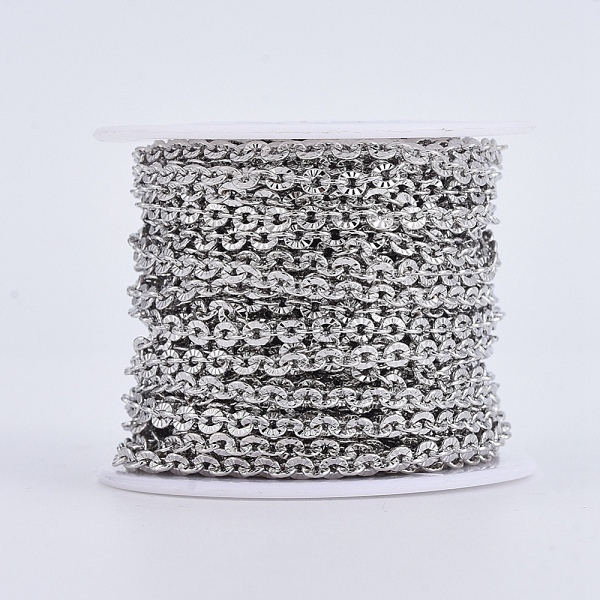 PandaHall Flat Brass Textured Cable Chains, with Spool, Soldered, Long-Lasting Plated, Platinum, 3.5x3x0.6mm, about 32.8 Feet(10m)/roll...
PandaHall Flat Brass Textured Cable Chains, with Spool, Soldered, Long-Lasting Plated, Platinum, 3.5x3x0.6mm, about 32.8 Feet(10m)/roll...