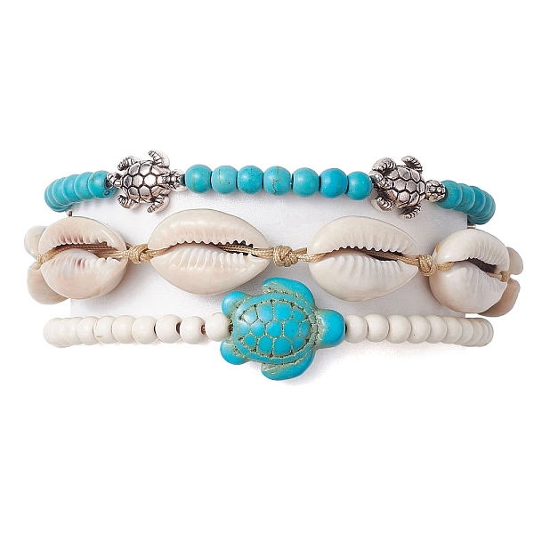PandaHall 3Pcs 3 Style Synthetic Turquoise & Alloy Tortoise Stretch Bracelets Set, Natural Shell Braided Bead Adjustable Bracelets, Inner...
PandaHall 3Pcs 3 Style Synthetic Turquoise & Alloy Tortoise Stretch Bracelets Set, Natural Shell Braided Bead Adjustable Bracelets, Inner...
