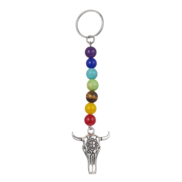 PandaHall Tibetan Style Alloy Bull Head Kcychain, with Chakra Gemstone Bead and Stainless Steel Findings, 11.4cm Mixed Stone Other Animal..., Multicolor
PandaHall Tibetan Style Alloy Bull Head Kcychain, with Chakra Gemstone Bead and Stainless Steel Findings, 11.4cm Mixed Stone Other Animal..., Multicolor