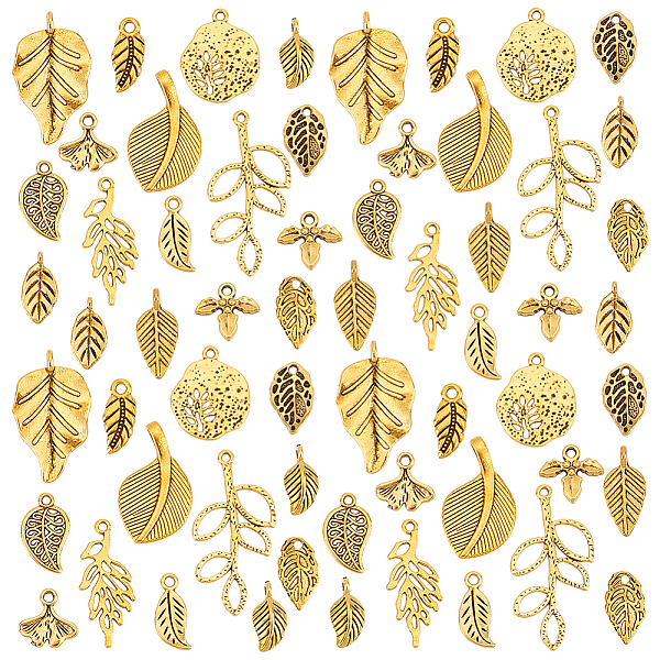 PandaHall 150PCS 15Style Tibetan Style Pendants, Leaf, Antique Golden, 14~38x7~18x1~5mm, Hole: 1~6mm Alloy Leaf
PandaHall 150PCS 15Style Tibetan Style Pendants, Leaf, Antique Golden, 14~38x7~18x1~5mm, Hole: 1~6mm Alloy Leaf
