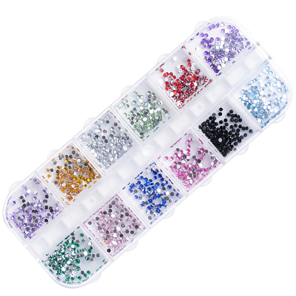 PandaHall Acrylic Rhinestone Cabochons, Nail Art Decorations, Half Round, Mixed Color, 1.5x0.5mm, 12colors/box Acrylic Half Round Multicolor
PandaHall Acrylic Rhinestone Cabochons, Nail Art Decorations, Half Round, Mixed Color, 1.5x0.5mm, 12colors/box Acrylic Half Round Multicolor
