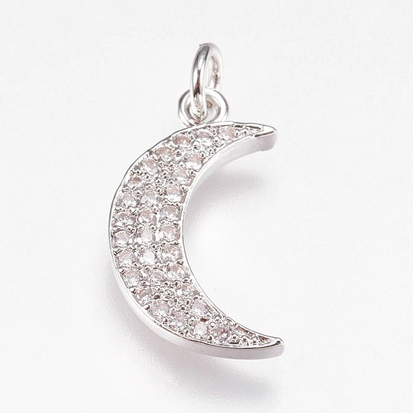 PandaHall Brass Micro Pave Cubic Zirconia Pendants, Moon, Platinum, 19x11x2mm, Hole: 2.5mm Brass+Cubic Zirconia Moon Clear
PandaHall Brass Micro Pave Cubic Zirconia Pendants, Moon, Platinum, 19x11x2mm, Hole: 2.5mm Brass+Cubic Zirconia Moon Clear