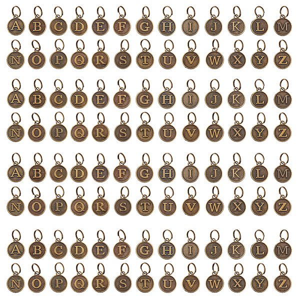 PandaHall 4Sets Alloy Pendants, with Brass Split Rings, Antique Bronze, Flat Round, Letter A~Z, 14x12x2mm, Ring: 7x0.5mm, 6mm Inner...
PandaHall 4Sets Alloy Pendants, with Brass Split Rings, Antique Bronze, Flat Round, Letter A~Z, 14x12x2mm, Ring: 7x0.5mm, 6mm Inner...