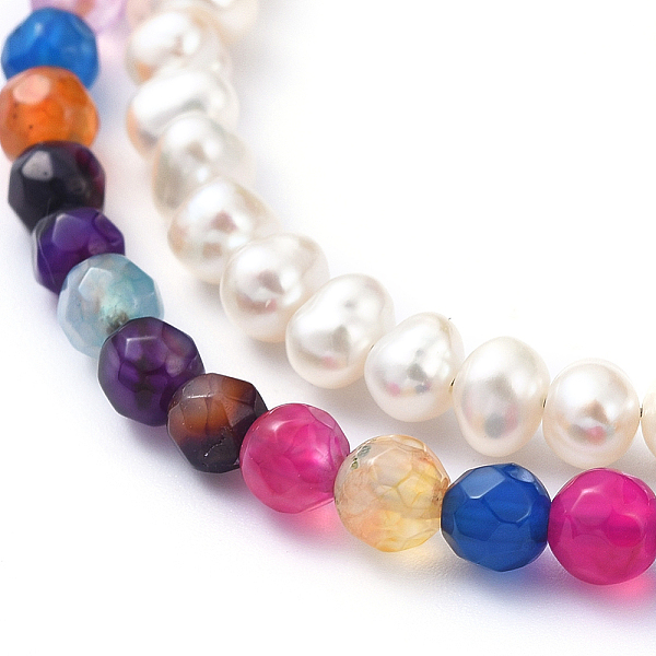 PandaHall Natural Agate & Freshwater Pearl Beaded Bracelet Sets, Stackable Bracelets, with Lobster Claw Clasps and Brass Beads, 7-1/2 inch...
PandaHall Natural Agate & Freshwater Pearl Beaded Bracelet Sets, Stackable Bracelets, with Lobster Claw Clasps and Brass Beads, 7-1/2 inch...