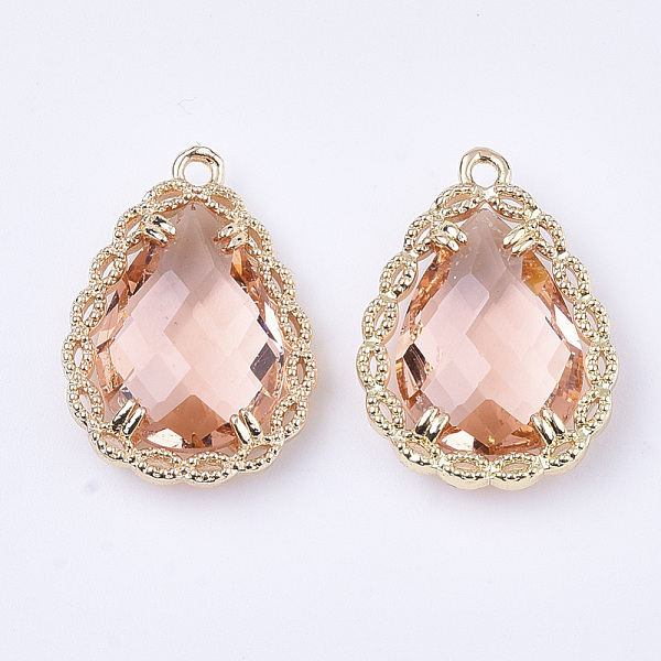 PandaHall Transparent Glass Pendants, with Brass Findings, Faceted, Teardrop, Light Gold, Misty Rose, 19x14x4.5mm, Hole: 1.2mm Brass+Glass..., Red
PandaHall Transparent Glass Pendants, with Brass Findings, Faceted, Teardrop, Light Gold, Misty Rose, 19x14x4.5mm, Hole: 1.2mm Brass+Glass..., Red