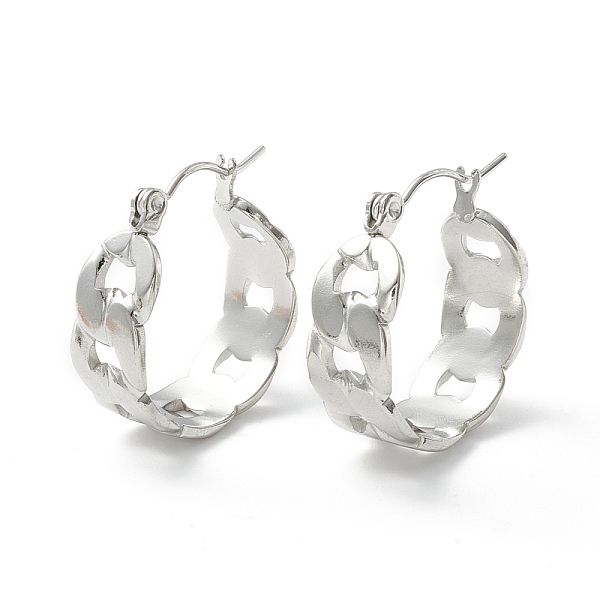 PandaHall 304 Stainless Steel Cuban Link Chunky Hoop Earrings for Women, Stainless Steel Color, 21.5x19.5x8mm, Pin: 0.7mm 304 Stainless...
PandaHall 304 Stainless Steel Cuban Link Chunky Hoop Earrings for Women, Stainless Steel Color, 21.5x19.5x8mm, Pin: 0.7mm 304 Stainless...