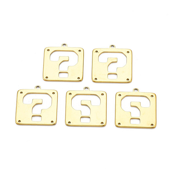 PandaHall Ion Plating(IP) 201 Stainless Steel Chandelier Component Links, Laser Cut, Square with Question Mark, Real 18K Gold Plated...
PandaHall Ion Plating(IP) 201 Stainless Steel Chandelier Component Links, Laser Cut, Square with Question Mark, Real 18K Gold Plated...