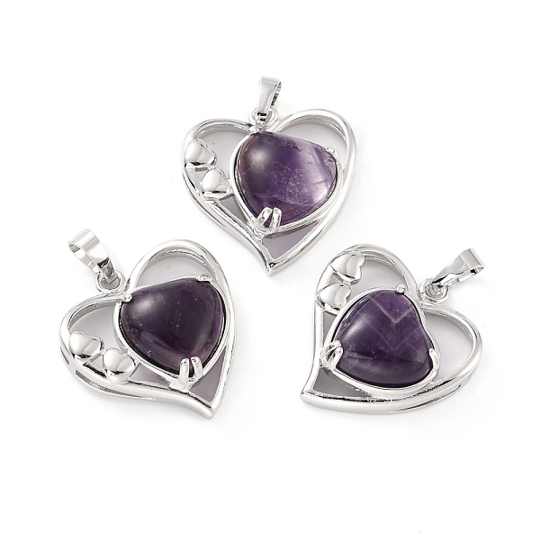PandaHall Natural Amethyst Pendants, with Platinum Tone Brass Findings, Cadmium Free & Lead Free, Heart, Valentine's Day, 28x26x5mm, Hole...
PandaHall Natural Amethyst Pendants, with Platinum Tone Brass Findings, Cadmium Free & Lead Free, Heart, Valentine's Day, 28x26x5mm, Hole...