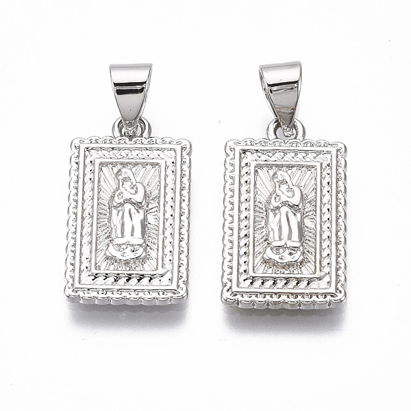 PandaHall Brass Pendants, Rectangle with Saint, Nickel Free, Real Platinum Plated, 18x10x4mm, Hole: 3mm Brass Rectangle
PandaHall Brass Pendants, Rectangle with Saint, Nickel Free, Real Platinum Plated, 18x10x4mm, Hole: 3mm Brass Rectangle