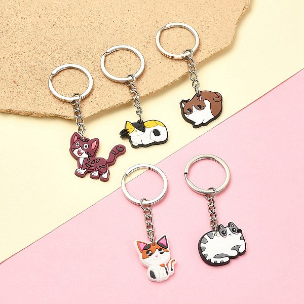 PandaHall 5Pcs 5 Style Cute Cartoon PVC Plastic Cat Pendant Keychain, with Iron Findings, Mixed Color, 7.1~7.8cm, 1pc/style Plastic Cat..., Multicolor
PandaHall 5Pcs 5 Style Cute Cartoon PVC Plastic Cat Pendant Keychain, with Iron Findings, Mixed Color, 7.1~7.8cm, 1pc/style Plastic Cat..., Multicolor