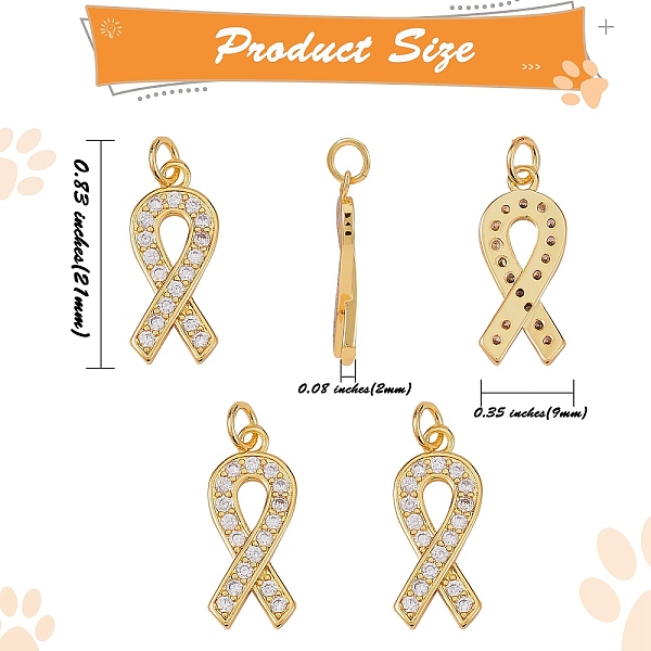 PandaHall 5Pcs Brass Micro Pave Clear Cubic Zirconia Pendants, with Jump Ring, Long-Lasting Plated, Awareness Ribbon Shape, Real 18K Gold...
PandaHall 5Pcs Brass Micro Pave Clear Cubic Zirconia Pendants, with Jump Ring, Long-Lasting Plated, Awareness Ribbon Shape, Real 18K Gold...