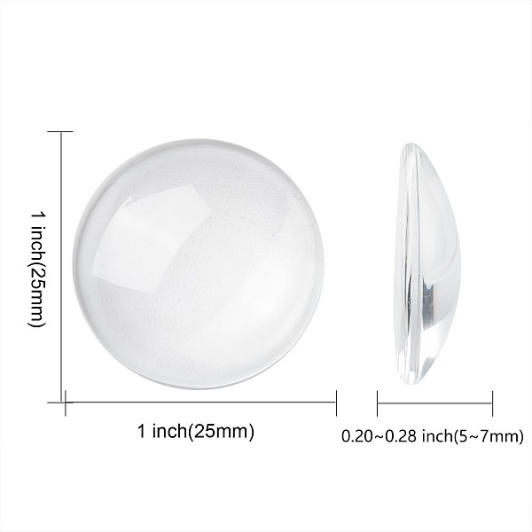 PandaHall Transparent Glass Cabochons, Clear Dome Cabochon for Cameo Photo Pendant Jewelry Making, Clear, 24.5~25x5~7mm Glass Half Round...
PandaHall Transparent Glass Cabochons, Clear Dome Cabochon for Cameo Photo Pendant Jewelry Making, Clear, 24.5~25x5~7mm Glass Half Round...