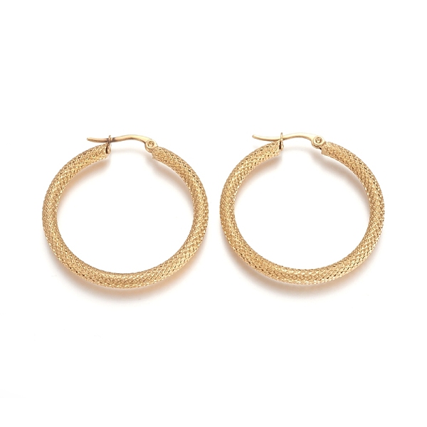 PandaHall 201 Stainless Steel Geometric Hoop Earrings, with 304 Stainless Steel Pins, Hypoallergenic Earrings, Textured, Ring, Golden...
PandaHall 201 Stainless Steel Geometric Hoop Earrings, with 304 Stainless Steel Pins, Hypoallergenic Earrings, Textured, Ring, Golden...