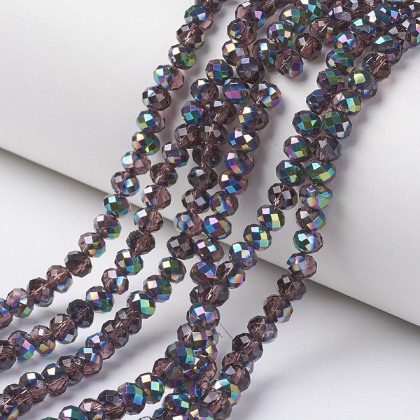 PandaHall Electroplate Transparent Glass Beads Strands, Half Multi-color Plated, Faceted, Rondelle, Indigo, 4x3mm, Hole: 0.4mm, about..., Purple
PandaHall Electroplate Transparent Glass Beads Strands, Half Multi-color Plated, Faceted, Rondelle, Indigo, 4x3mm, Hole: 0.4mm, about..., Purple