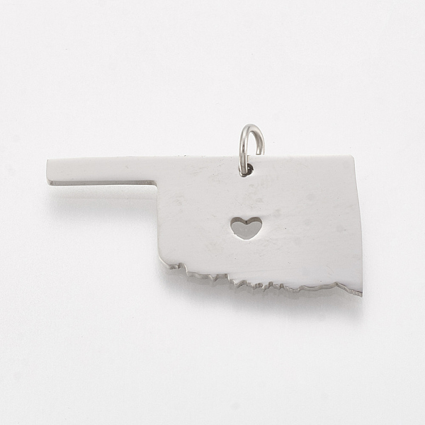 PandaHall 201 Stainless Steel Pendants, Map of Oklahoma, Stainless Steel Color, 15x29.5x1mm, Hole: 3mm 201 Stainless Steel Others
PandaHall 201 Stainless Steel Pendants, Map of Oklahoma, Stainless Steel Color, 15x29.5x1mm, Hole: 3mm 201 Stainless Steel Others
