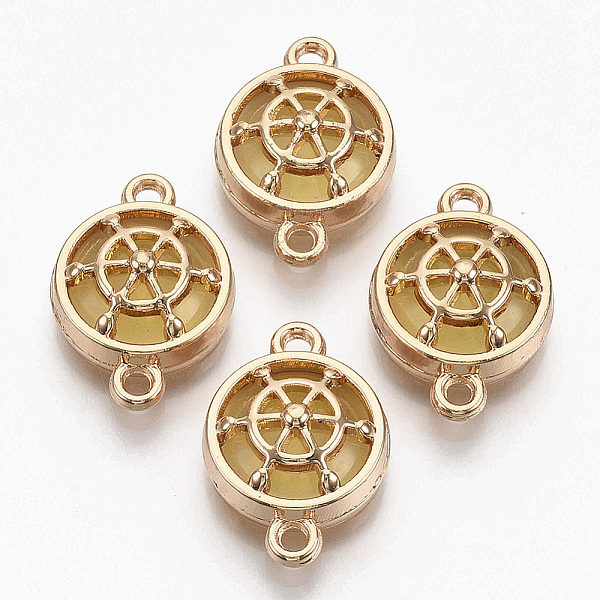 PandaHall Glass Links connectors, with Light Gold Plated Alloy Findings, Flat Round with Helm, Goldenrod, 13.5x19.5x6.5mm, Hole: 1.6mm...
PandaHall Glass Links connectors, with Light Gold Plated Alloy Findings, Flat Round with Helm, Goldenrod, 13.5x19.5x6.5mm, Hole: 1.6mm...