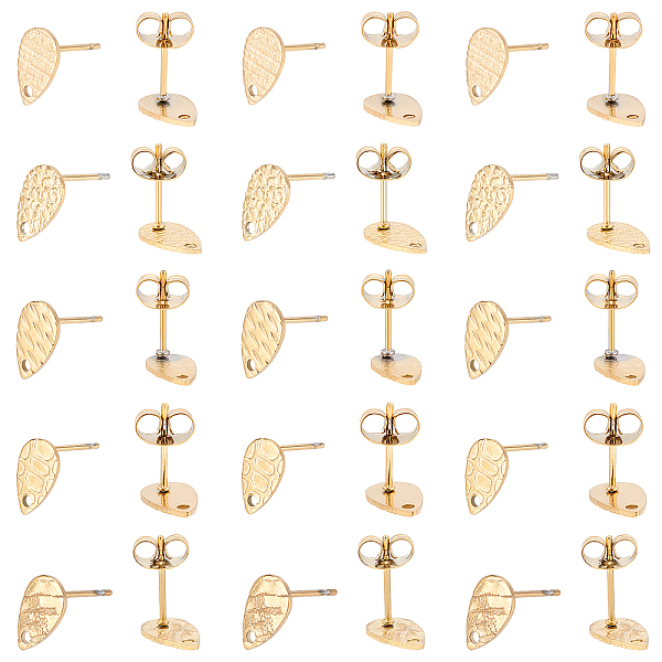 PandaHall UNICRAFTALE 30pcs 5 Styles Golden Textured Teardrop Stud Earring Findings with Hole 304 Stainless Steel Earring Stud Making Kit...
PandaHall UNICRAFTALE 30pcs 5 Styles Golden Textured Teardrop Stud Earring Findings with Hole 304 Stainless Steel Earring Stud Making Kit...