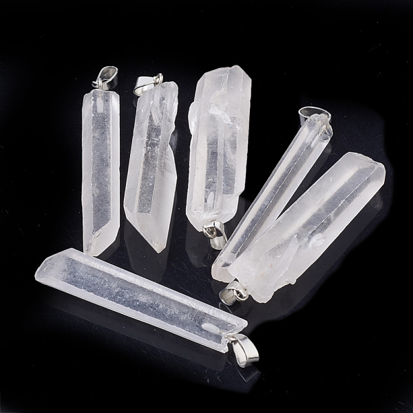 PandaHall Natural Quartz Crystal Big Pendants, with Platinum Tone Iron Findings, Hexagonal Prisms, 50~60x8~15x5~12mm, Hole: 3x7mm Quartz...
PandaHall Natural Quartz Crystal Big Pendants, with Platinum Tone Iron Findings, Hexagonal Prisms, 50~60x8~15x5~12mm, Hole: 3x7mm Quartz...