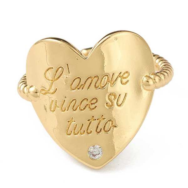 PandaHall Brass Cubic Zirconia Cuff Rings, Open Rings, Heart, Golden, Inner Diameter: 17.5mm, Pendant: 17.5x17mm Brass+Cubic Zirconia
PandaHall Brass Cubic Zirconia Cuff Rings, Open Rings, Heart, Golden, Inner Diameter: 17.5mm, Pendant: 17.5x17mm Brass+Cubic Zirconia