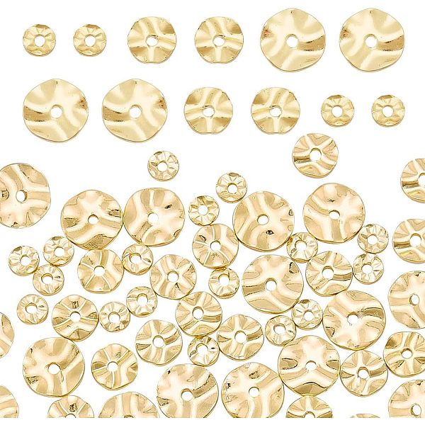 PandaHall 60Pcs 3 Style 18K Gold Plated Brass Spacer Beads, Water Ripple Flat Round, Golden, 4~8x1mm, Hole: 1mm, 20pcs/style Brass Flat...
PandaHall 60Pcs 3 Style 18K Gold Plated Brass Spacer Beads, Water Ripple Flat Round, Golden, 4~8x1mm, Hole: 1mm, 20pcs/style Brass Flat...