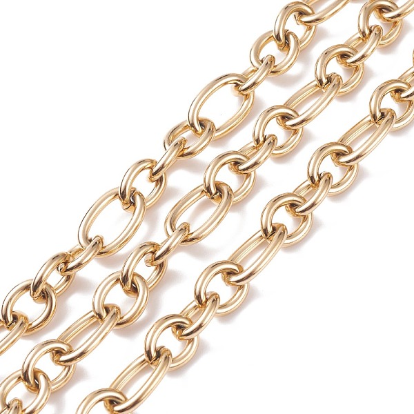 PandaHall Ion Plating(IP) 304 Stainless Steel Oval Link Chains, Unwelded, with Spool, Golden, 21x13x3mm, 15x12.5x3mm, about 16.40 Feet...
PandaHall Ion Plating(IP) 304 Stainless Steel Oval Link Chains, Unwelded, with Spool, Golden, 21x13x3mm, 15x12.5x3mm, about 16.40 Feet...