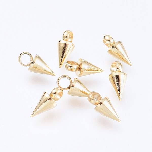 PandaHall 304 Stainless Steel Pendants, Spike/Cone, Golden, 7.5x3mm, Hole: 1.8~2mm 304 Stainless Steel Cone
PandaHall 304 Stainless Steel Pendants, Spike/Cone, Golden, 7.5x3mm, Hole: 1.8~2mm 304 Stainless Steel Cone