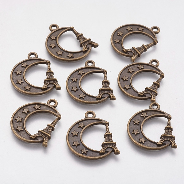 PandaHall Alloy Pendants, Cadmium Free & Nickel Free & Lead Free, Moon, Antique Bronze, 22x18x2mm, Hole: 2mm Alloy Moon
PandaHall Alloy Pendants, Cadmium Free & Nickel Free & Lead Free, Moon, Antique Bronze, 22x18x2mm, Hole: 2mm Alloy Moon