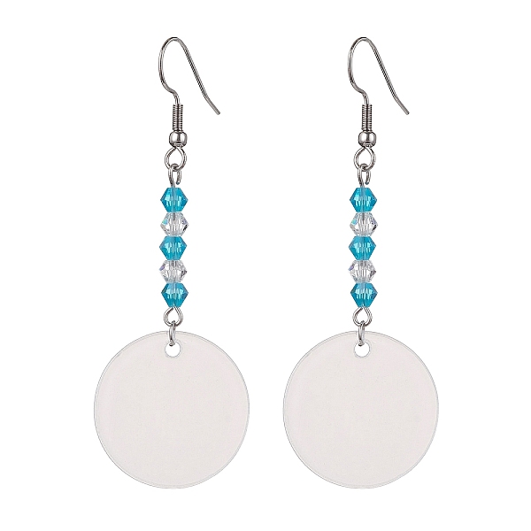 PandaHall Blank Acrylic Dangle Earrings, with Glass Beaded, Flat Round, 70x24.5mm Acrylic Flat Round
PandaHall Blank Acrylic Dangle Earrings, with Glass Beaded, Flat Round, 70x24.5mm Acrylic Flat Round