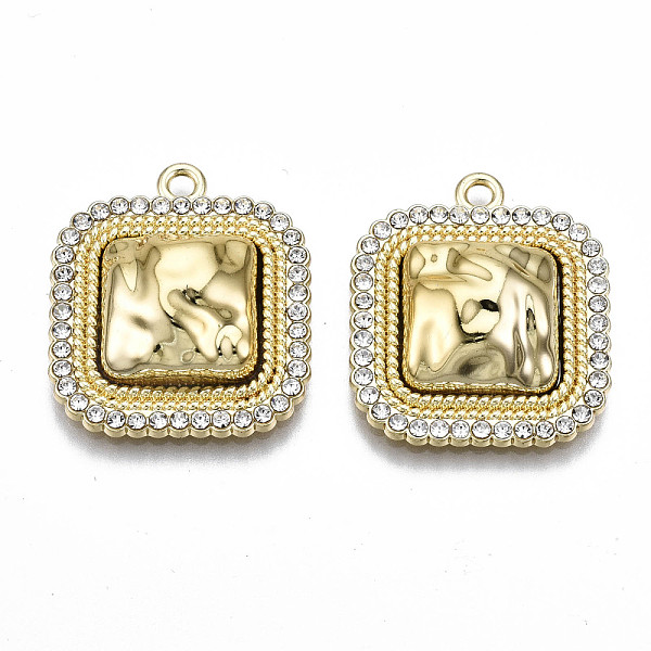 PandaHall Rack Plating Alloy Crystal Rhinestone Pendants, with Plastic, Cadmium Free & Lead Free, Square, Light Gold, Gold, 24.5x21x6.5mm...
PandaHall Rack Plating Alloy Crystal Rhinestone Pendants, with Plastic, Cadmium Free & Lead Free, Square, Light Gold, Gold, 24.5x21x6.5mm...