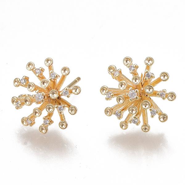 PandaHall Brass Stud Earring Findings, with Loop and Cubic Zirconia, Nickel Free, Real 18K Gold Plated, Flower, Clear, 13.5mm, Hole: 1mm...
PandaHall Brass Stud Earring Findings, with Loop and Cubic Zirconia, Nickel Free, Real 18K Gold Plated, Flower, Clear, 13.5mm, Hole: 1mm...