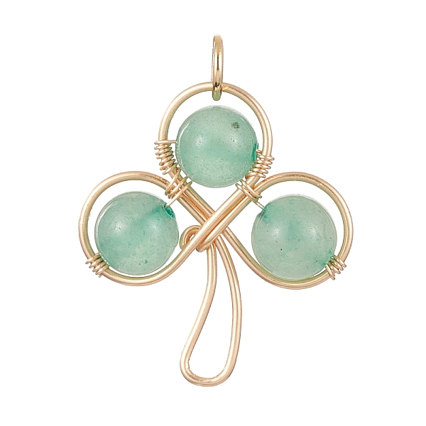 PandaHall Natural Green Aventurine Beaded Pendants, Eco-Friendly Copper Wire Wrapped Clover Charms, Light Gold, 23x20x6.5mm, Hole: 3mm Green...
PandaHall Natural Green Aventurine Beaded Pendants, Eco-Friendly Copper Wire Wrapped Clover Charms, Light Gold, 23x20x6.5mm, Hole: 3mm Green...