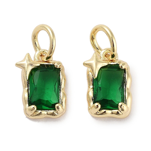 PandaHall Brass Micro Pave Cubic Zirconia Charms, with Jump Ring, Rectangle with Star, Real 18K Gold Plated, Green, 9.5x6x3mm, Hole: 3mm...
PandaHall Brass Micro Pave Cubic Zirconia Charms, with Jump Ring, Rectangle with Star, Real 18K Gold Plated, Green, 9.5x6x3mm, Hole: 3mm...