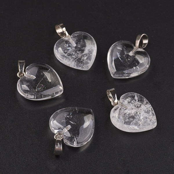 PandaHall Natural Quartz Crystal Pendants, Rock Crystal Pendants, Heart, with Brass Findings, Platinum, 22~23x20~20.5x6~7.5mm, Hole: 5x8mm...
PandaHall Natural Quartz Crystal Pendants, Rock Crystal Pendants, Heart, with Brass Findings, Platinum, 22~23x20~20.5x6~7.5mm, Hole: 5x8mm...