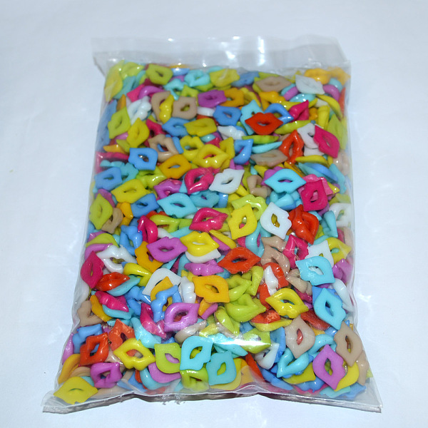 PandaHall Big Kiss Flat DIY Buttons, Resin Button , Mixed Color, about 18mm long, 13mm wide, hole: 1.5mm, about 1000pcs/bag Resin Multicolor
PandaHall Big Kiss Flat DIY Buttons, Resin Button , Mixed Color, about 18mm long, 13mm wide, hole: 1.5mm, about 1000pcs/bag Resin Multicolor