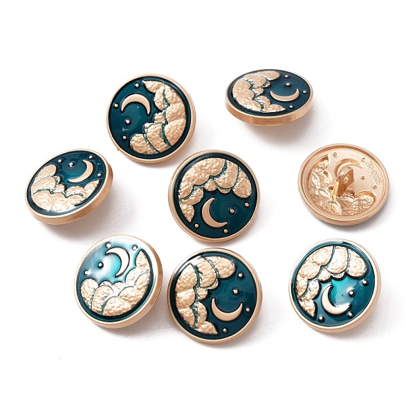 PandaHall 1-Hole Alloy Enamel Shank Buttons, Flat Round with Moon, Matte Light Gold, 20x7.5mm, Hole: 2mm Alloy Round Cyan
PandaHall 1-Hole Alloy Enamel Shank Buttons, Flat Round with Moon, Matte Light Gold, 20x7.5mm, Hole: 2mm Alloy Round Cyan