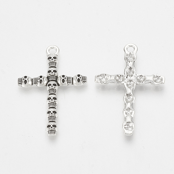 PandaHall Tibetan Style Alloy Pendants, Cross with Skull, Antique Silver, 38x26x3.5mm, Hole: 2mm Alloy Cross
PandaHall Tibetan Style Alloy Pendants, Cross with Skull, Antique Silver, 38x26x3.5mm, Hole: 2mm Alloy Cross