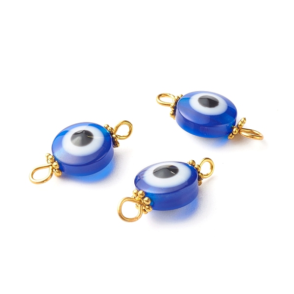 PandaHall Resin Beads Links Connectors, with Golden Iron Findings and Tibetan Style Alloy Daisy Spacer Beads, Flat Round with Evil Eye, Blue...
PandaHall Resin Beads Links Connectors, with Golden Iron Findings and Tibetan Style Alloy Daisy Spacer Beads, Flat Round with Evil Eye, Blue...