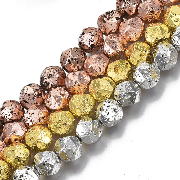 PandaHall Electroplated Natural Lava Rock Beads Strands, Round, Faceted, Bumpy, Mixed Color, 10~11x9~10mm, Hole: 1mm, about 38~39pcs/Strand...
PandaHall Electroplated Natural Lava Rock Beads Strands, Round, Faceted, Bumpy, Mixed Color, 10~11x9~10mm, Hole: 1mm, about 38~39pcs/Strand...