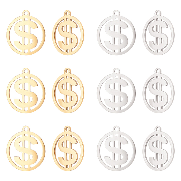 PandaHall Unicraftale 12Pcs 2 Colors 201 Stainless Steel Pendants, Laser Cut Pendants, Flat Round with Dollar Sign, Mixed Color, 17x15x1mm...
PandaHall Unicraftale 12Pcs 2 Colors 201 Stainless Steel Pendants, Laser Cut Pendants, Flat Round with Dollar Sign, Mixed Color, 17x15x1mm...