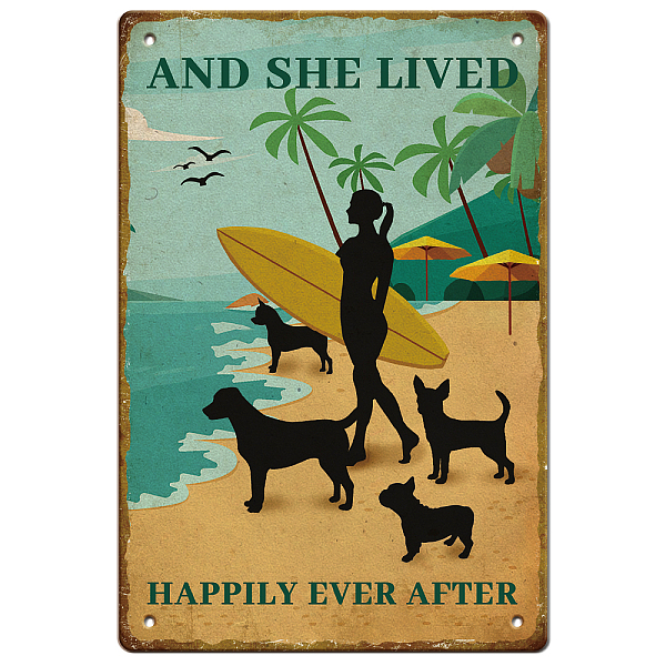 PandaHall SUPERDANT Surfing Girl Tin Sign 4 Dogs Beach Vintage Metal Tin Signs She Lived Happily Funny Wall Art Painting Metal Decor for...
PandaHall SUPERDANT Surfing Girl Tin Sign 4 Dogs Beach Vintage Metal Tin Signs She Lived Happily Funny Wall Art Painting Metal Decor for...