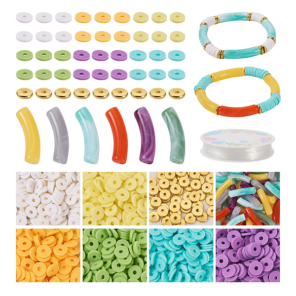 PandaHall Craftdady DIY Stretch Bracelet Making Kit, Including Curved Tube Acrylic & Polymer Clay Disc & Brass Spacer Beads, Elastic Thread..., Multicolor
PandaHall Craftdady DIY Stretch Bracelet Making Kit, Including Curved Tube Acrylic & Polymer Clay Disc & Brass Spacer Beads, Elastic Thread..., Multicolor